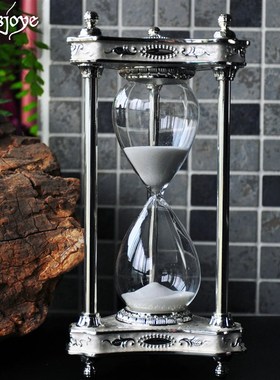 月光金属沙漏30分钟计时器创意摆件家居装饰品书房桌面工艺品礼物