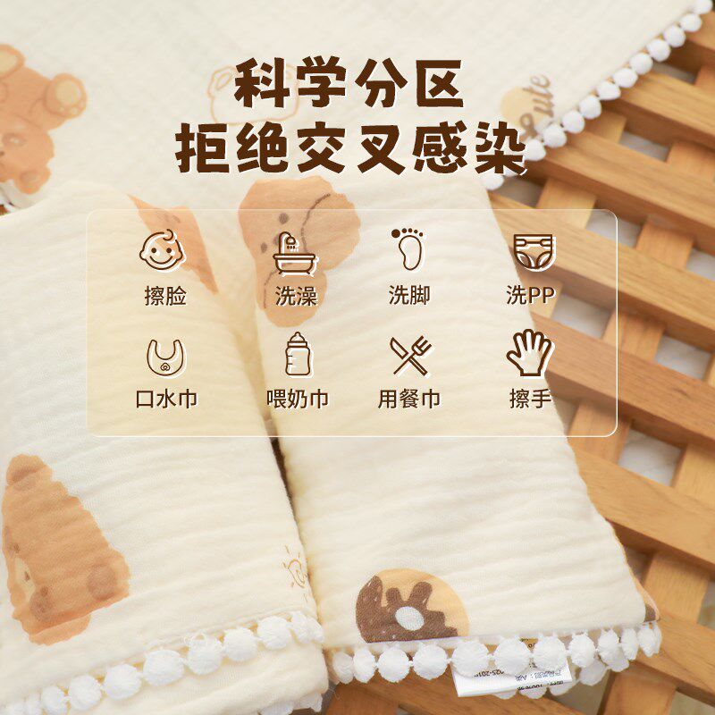 婴儿枕巾儿童纯棉纱布吸汗透气宝宝新生枕K头巾全棉a类柔软幼儿园