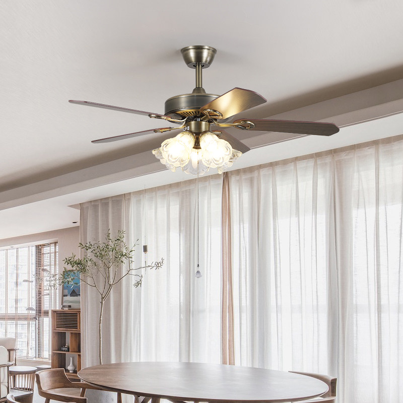 美式复古田园餐厅电风扇吊灯民宿乡村客厅卧室52寸42寸变频吊扇灯,家装灯饰光源,风扇灯,淘宝优惠券,粉丝福利购,淘宝优惠卷