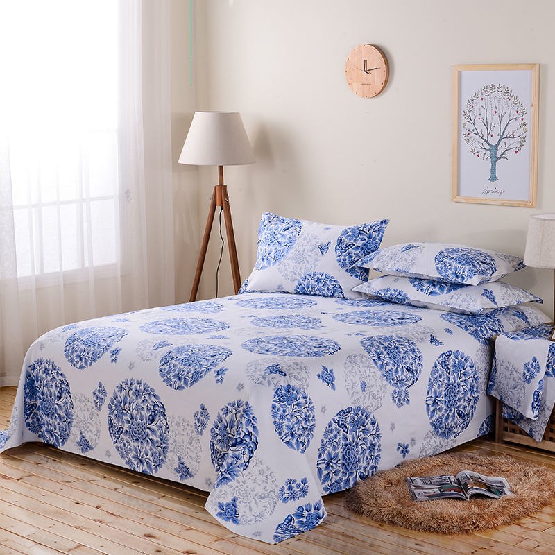 加厚全棉老粗布床单单件双人炕单学生宿舍三件套纯棉不起球被单