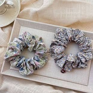 复古法式碎花纯棉大肠发圈猪肥肠圈百搭少女丸子头发饰田园风头绳