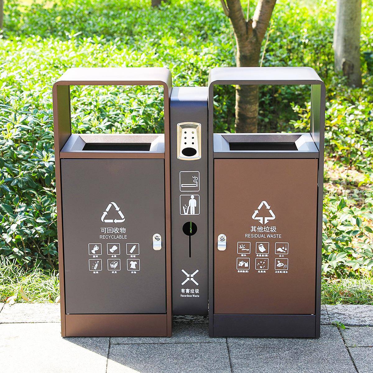 厂家直供户外不锈钢垃圾桶小区市政公园景区果皮箱户外分类垃圾箱