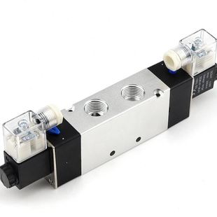 AC110V 双线圈两位五通电磁阀4V420 DC24V AC220V DC12V