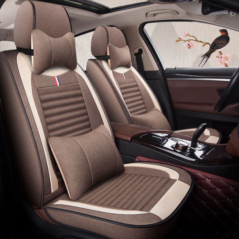 现代ix35途胜ix25朗动悦动四季亚麻适用汽车座套四季适用全包坐垫