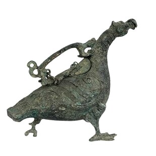 山西仿古青铜器古代酒器摆件赵卿鸟尊倗季鸟型酒樽霸国子作弄盛酒
