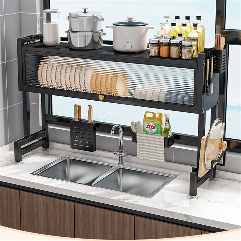 厨房碗筷收纳盒带翻盖装碗碟盘家用沥水收纳架碗盘置物架塑料