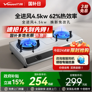 液化气天然气炉灶具D9 政府补贴 万和煤气灶燃气灶双灶家用台式