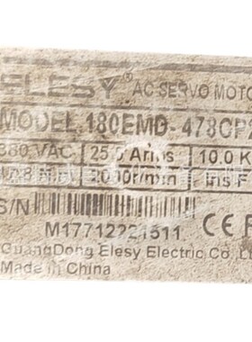 原装现货 180EMD-478CP22  伊莱斯ELESY 大功率伺服电机 10KW