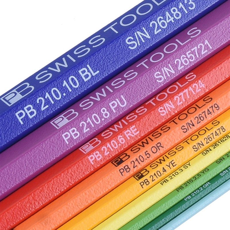 瑞士PB彩虹内六角扳手公制平头彩色进口单个1.5/2/3/4/5/6/8/10MM