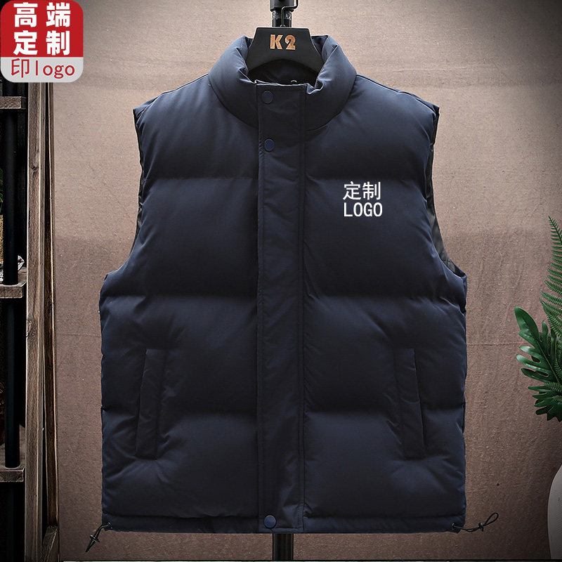 马甲定制印logo工作服s男女冬季加厚羽绒棉企业团队大码无袖马夹
