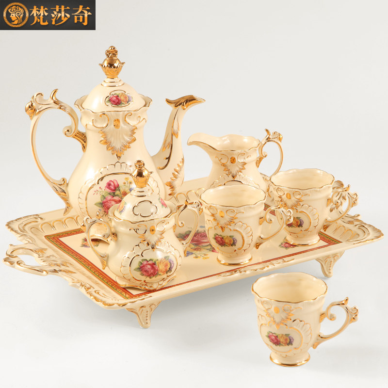 欧式陶瓷咖啡g具英式下午茶具茶壶套装奢华欧式咖啡杯碟下午茶杯