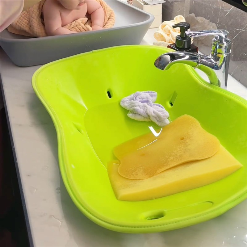 懒妈妈初b生婴儿洗澡盆可躺宝宝洗手台洗澡神器新生儿用品便携浴