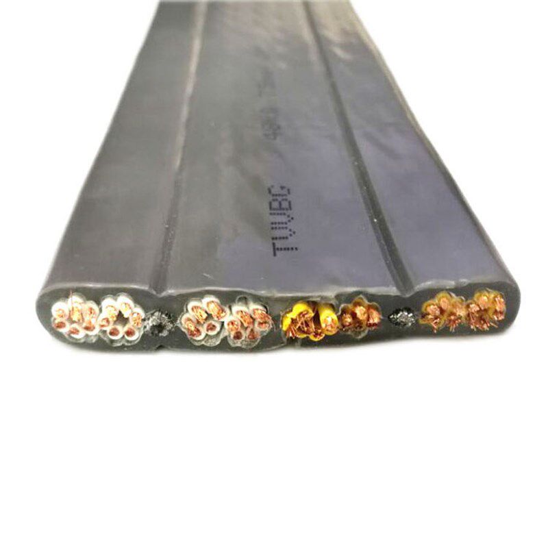 TVVBG钢丝扁电缆 48*0.75mm2+2G加两条钢丝扁电缆U 电梯随行电缆