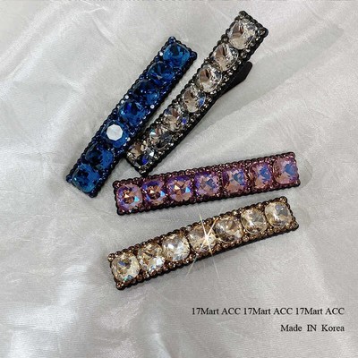 韩国发饰高f级感彩钻满钻发夹一字夹精致百搭碎发刘海边夹