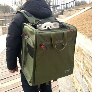 宠物狗狗猫咪外出便携双肩背包大尺寸大空间透P气中小型犬狗包猫