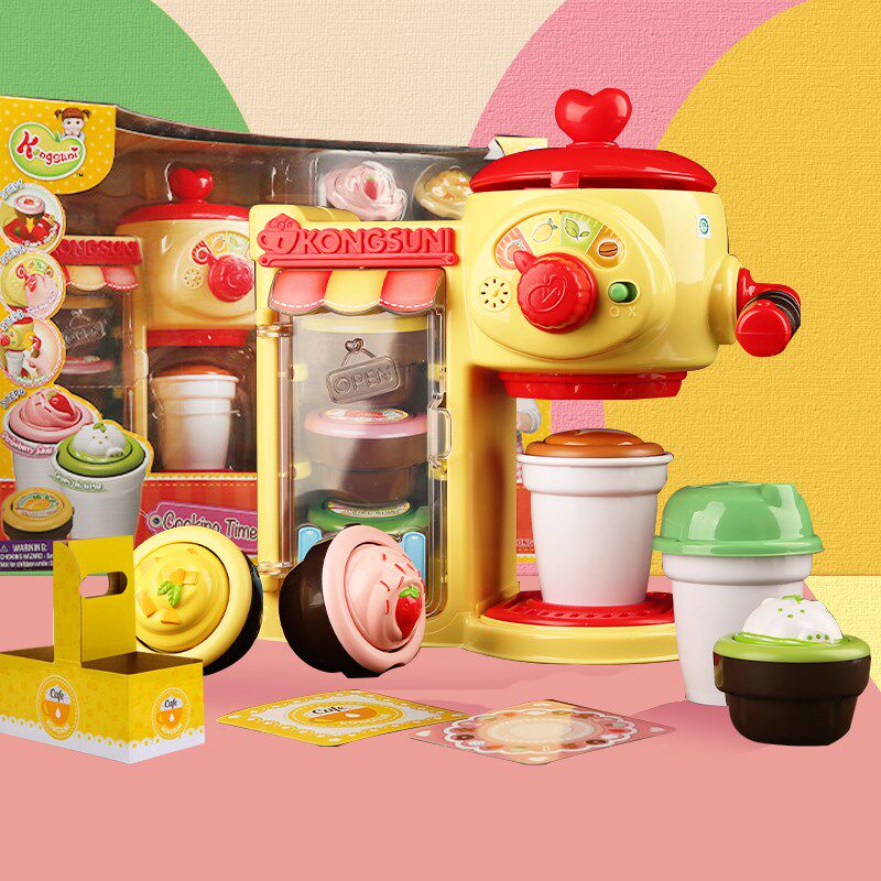 韩国小豆娃娃咖啡机香甜爆米花冰淇淋H小豆子过家家儿童玩具女孩