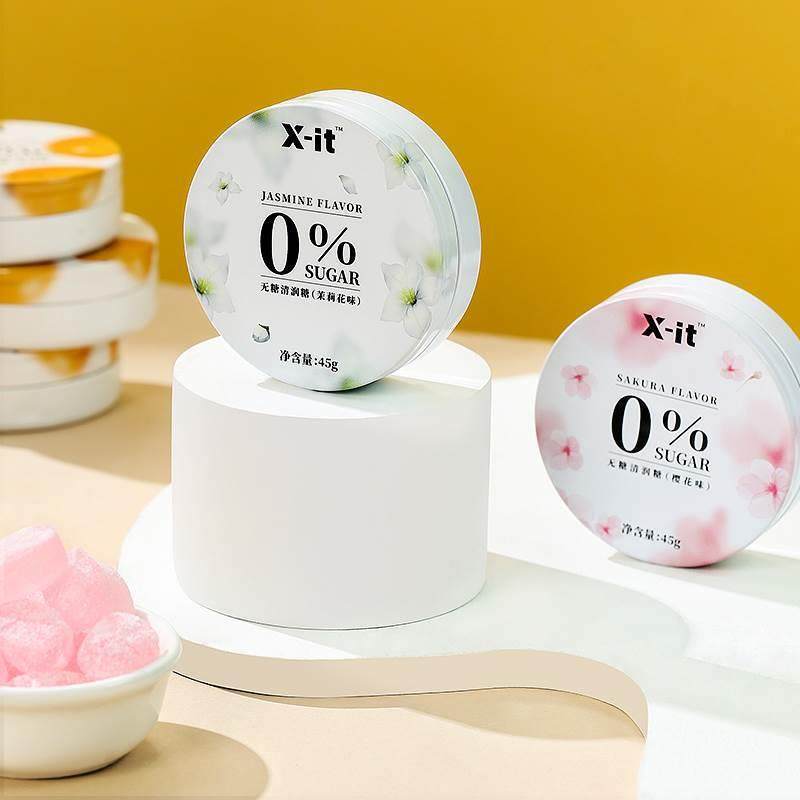 新货IMINT X-it无蔗糖清润糖 喉呵护嗓音清新糖果茉莉 樱花 枇杷