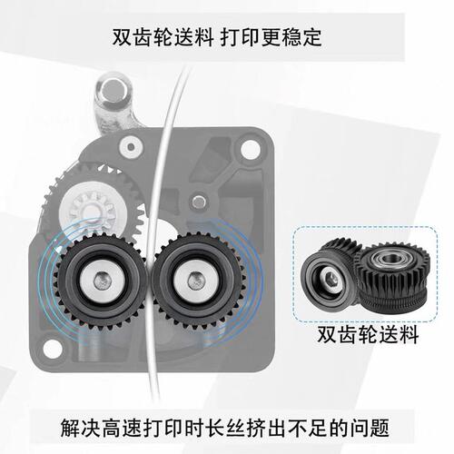 甄选创想K1/K1C/Ender3 V3升级硬化钢DLC纳米涂层挤出机齿轮送料