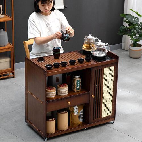 甄选移动小型茶桌茶水柜家用放阳台泡茶桌茶台一体茶几桌子喝茶全