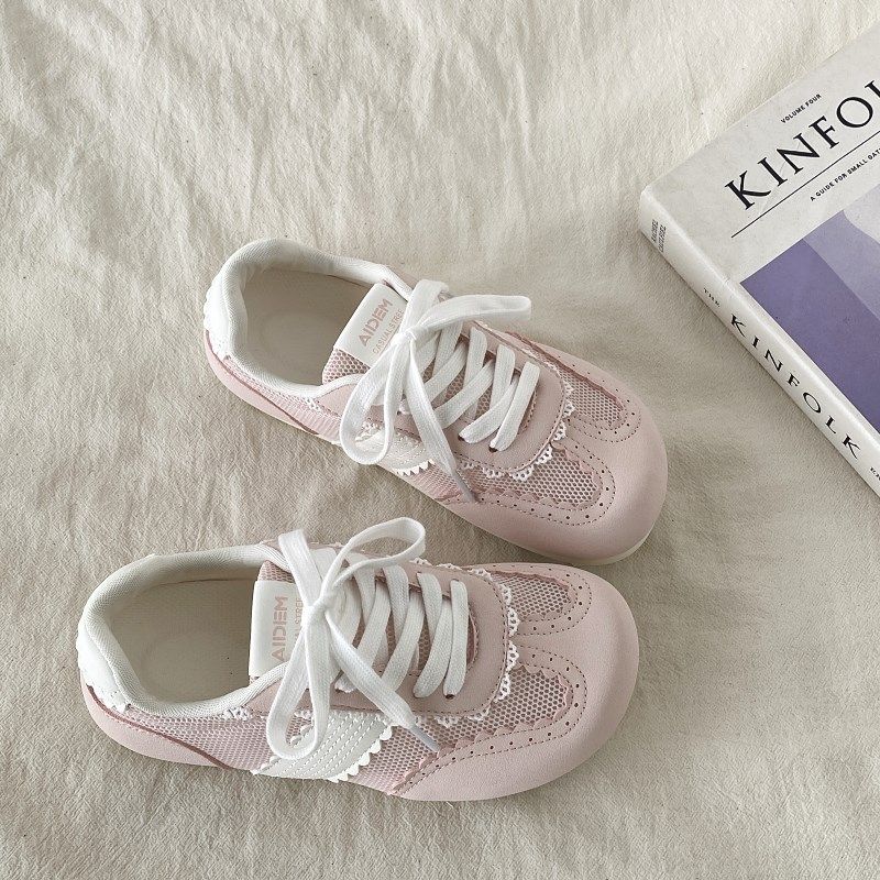 喜叔 粉色芭蕾风网面德训鞋x女款夏季透气薄底网鞋休闲板鞋小白鞋,女鞋,网面鞋,淘宝优惠券,粉丝福利购,淘宝优惠卷