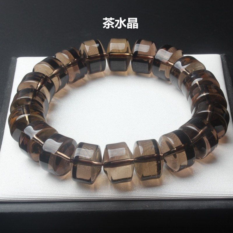 5A级天然白水晶l车轮珠男士手链药片珠女士佛串盘珠手串送鉴定书