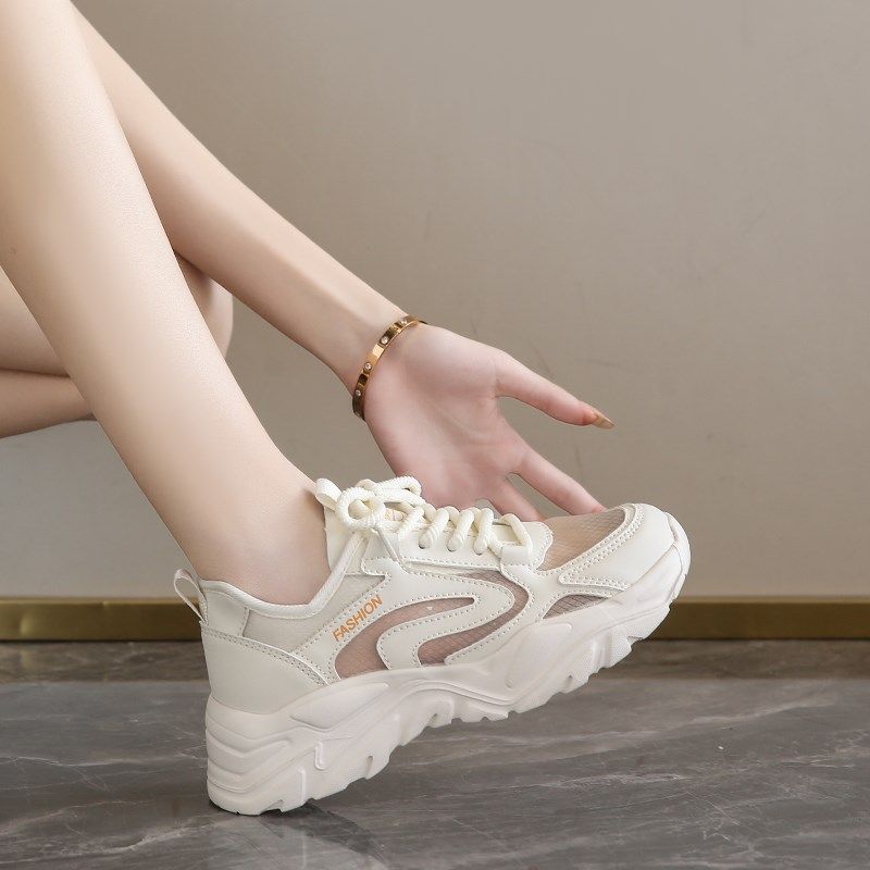 镂空网面老爹鞋女2025新款夏季薄款网鞋大码41一43单网Z运动小白,女鞋,老爹鞋,淘宝优惠券,粉丝福利购,淘宝优惠卷