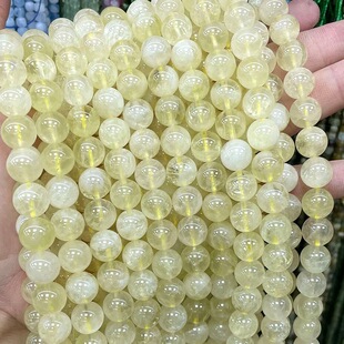 天然柠檬黄水晶散珠子半成品diy手工编织手串珠手链项链穿珠材料