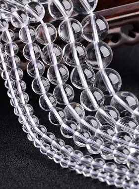 纯天然原矿白水晶散珠子半成品diy手工编织手链项链手串珠材料