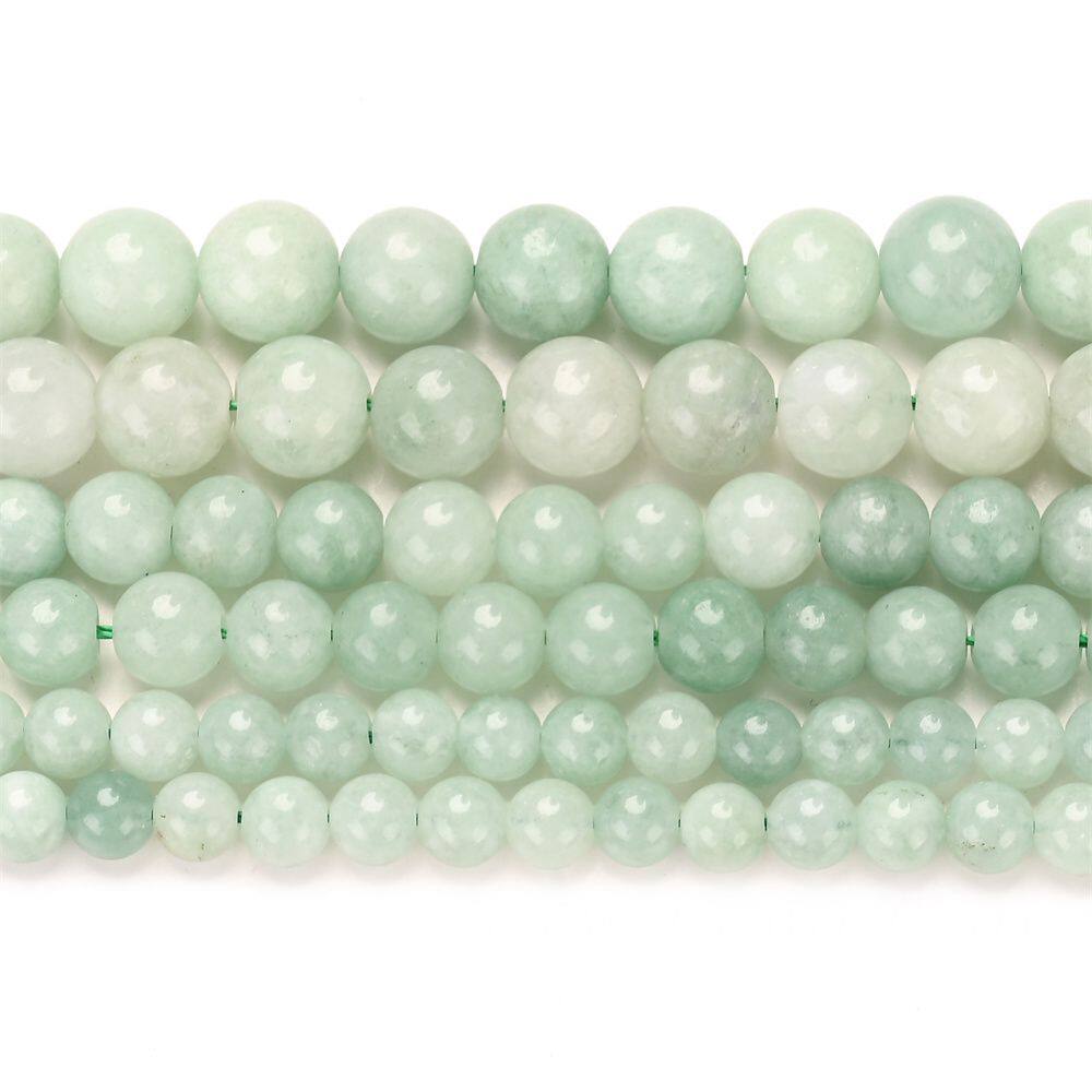 天然翡翠玉髓散珠浅绿色圆珠diy手工编织半成品手链项链饰品配件