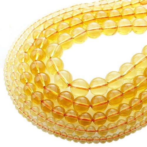 天然7A净体黄水晶散珠子半成品diy串珠手链材料手工编织饰品配件