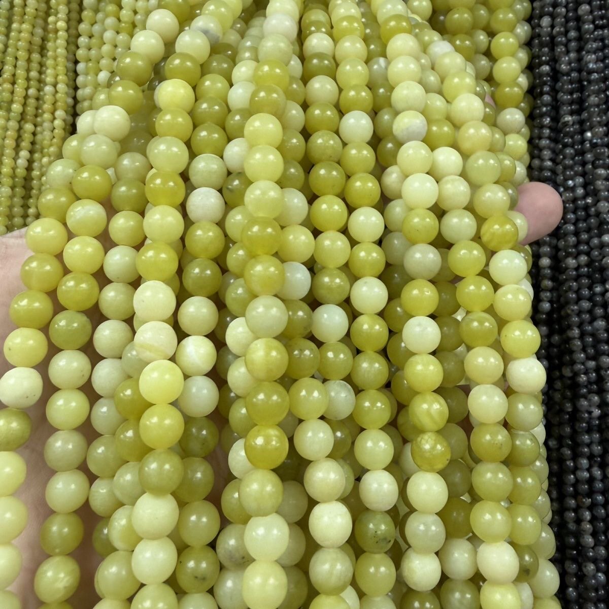 天然柠檬黄玉髓散珠DIY手链