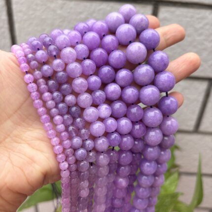 天然石丁香紫玉髓散珠半成品diy手工编织穿珠配珠项链手串珠配件