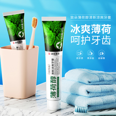 【3支装】薄荷醇清新凉爽牙膏不含氟清新口气清洁国货牙膏提亮