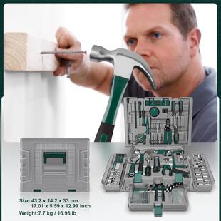 379件家用多功能五金手动工具套装抽屉款组合收纳工具箱跨境热品