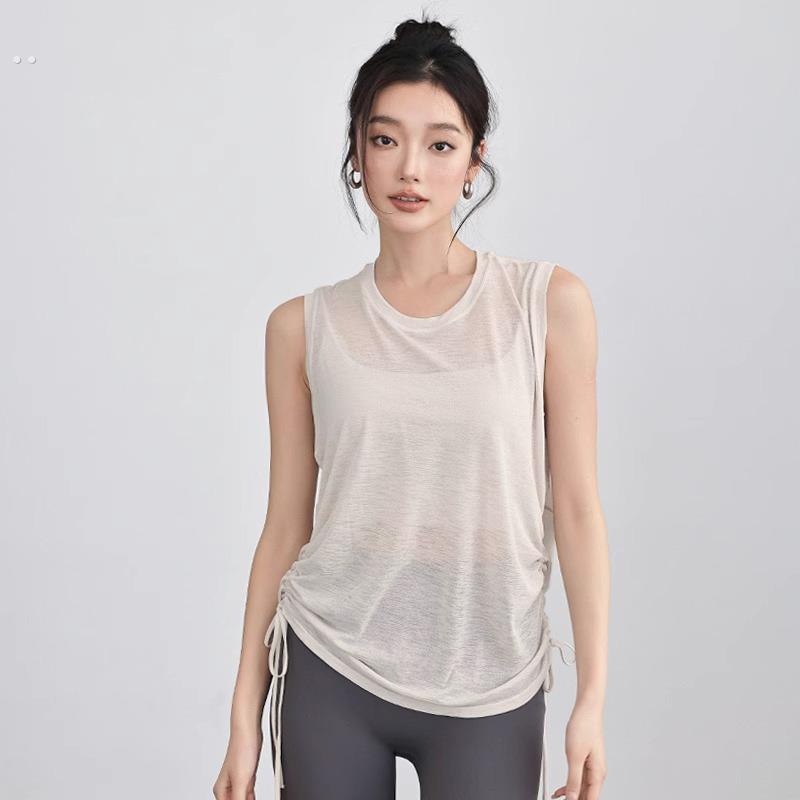 运动短袖宽松瑜伽服罩衫夏季薄款跑步速速干大码胖mm训练健身背心