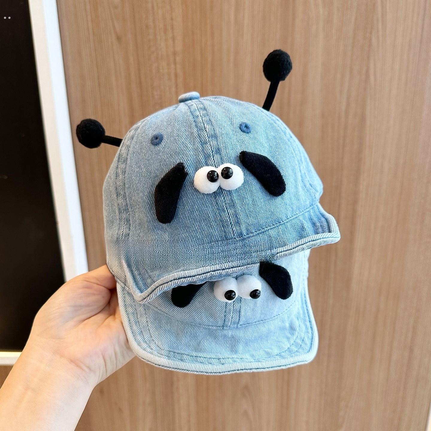 宝宝帽子春秋季洋气搞怪牛仔软檐男女儿童鸭舌帽可爱小月龄婴儿帽