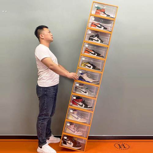 省空间鞋盒收纳抽屉式家用宿舍简易鞋架鞋子神器塑料加厚透明鞋柜