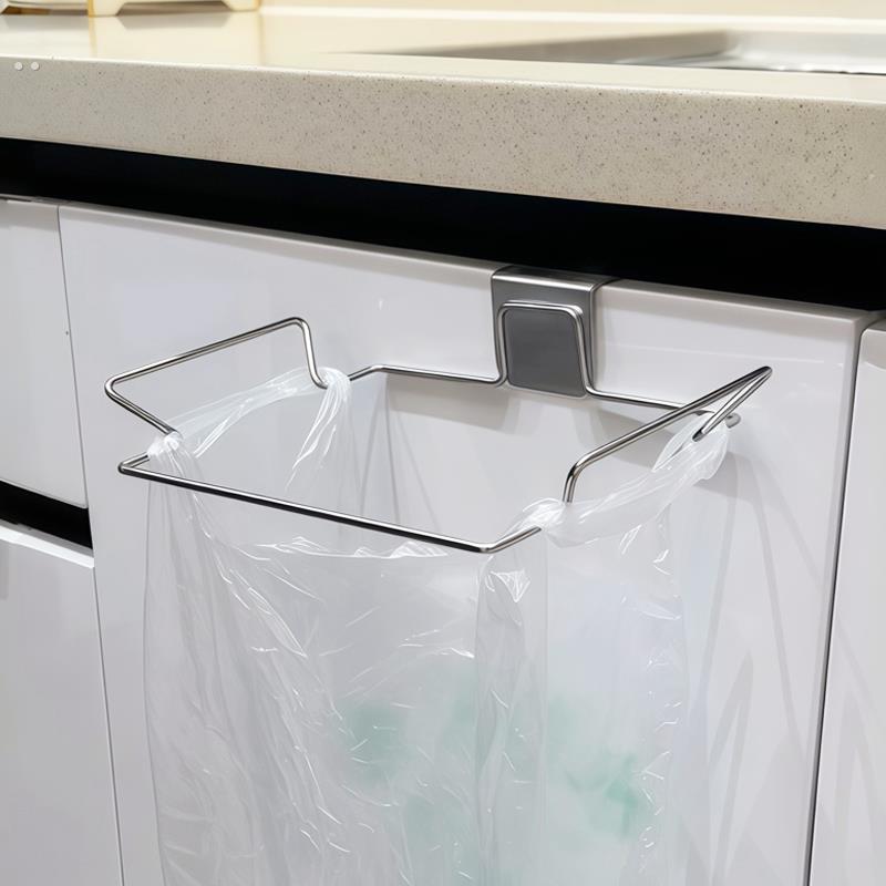 不锈钢壁挂式垃圾架橱柜收纳架家用可折叠厨房专用便携垃圾桶支架