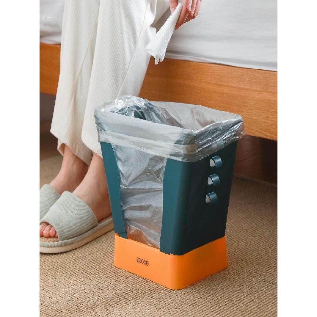 家用厨房台面垃圾桶创意客厅卧室折叠垃圾架无盖纸篓厨余收纳