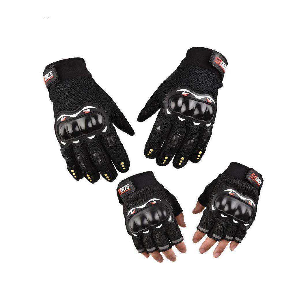 摩托车手套男秋冬季保暖防水防摔骑行机车装备四季女半指防寒薄款