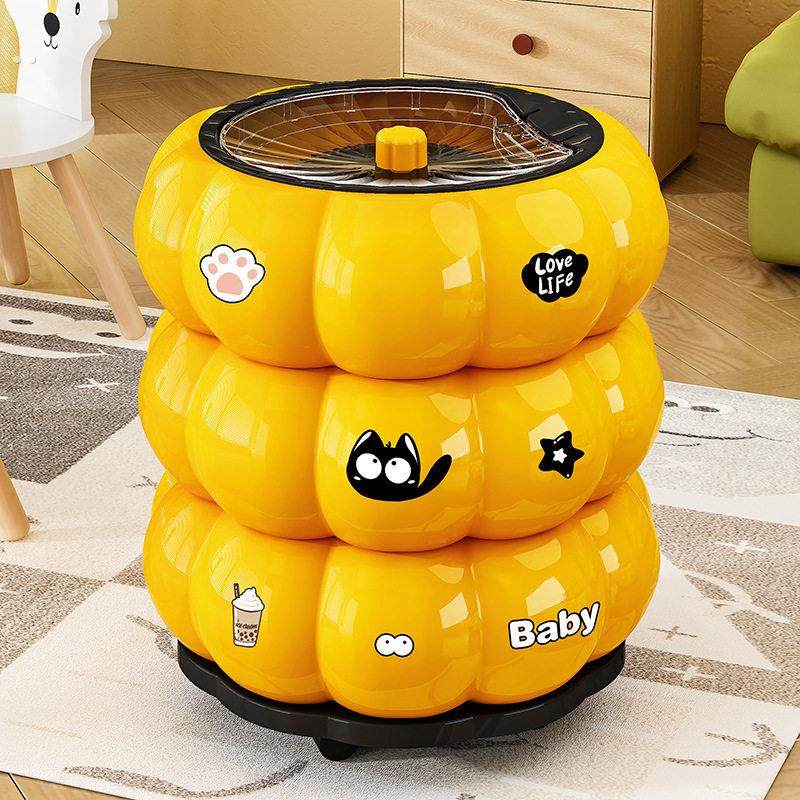 2025新款垃圾桶家用客厅轻奢高档移动可爱带盖厨房高颜值室内纸篓