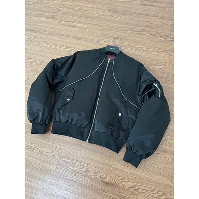 DERT雅奢红内bomber飞行夹克棉服