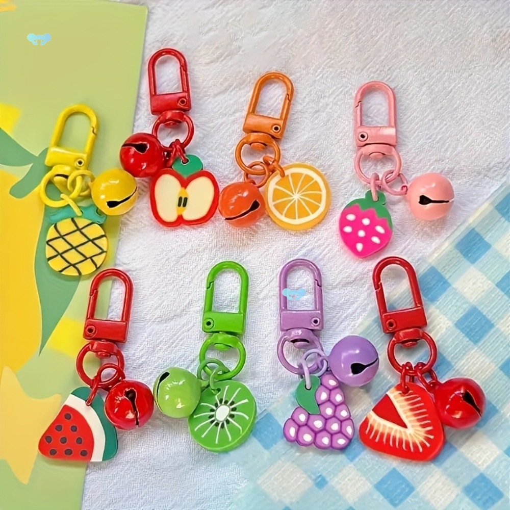 8pcs Fruit Keychain Set Resin Material Hiking Buckle钥匙扣