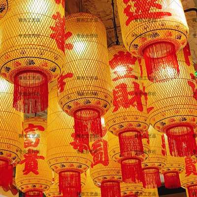 厂家 仿古中式竹编油纸潮汕灯笼户外防水印字竹编油纸潮汕灯笼