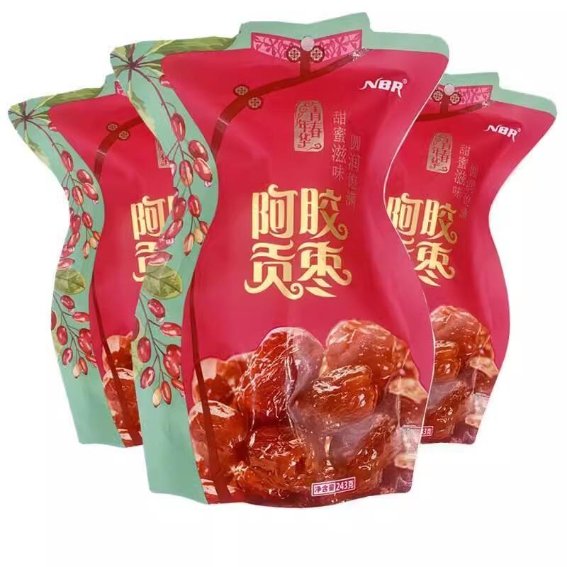 新货nbr阿胶贡枣243g装特级蜜枣大枣红枣金丝蜜枣办公休闲蜜饯零