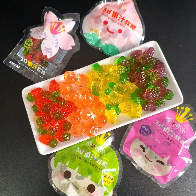 优之唯品3D果汁糖果软糖糖水果味卷卷糖橡皮糖儿童零食办公室