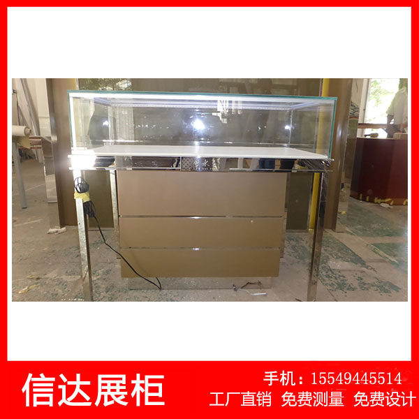 不锈钢金银珠宝展示柜透明玻璃首饰展H柜奢饰品展柜精品展示柜带