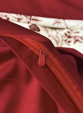 2025新款婚庆大红色1r00支长绒棉四件套全棉印花结婚床上用品4