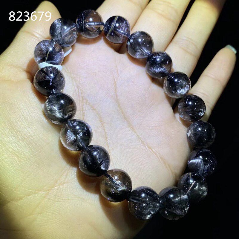天然毕业级d满钛黑银钛水晶手链高品质版钛银发晶手串女款饰品礼