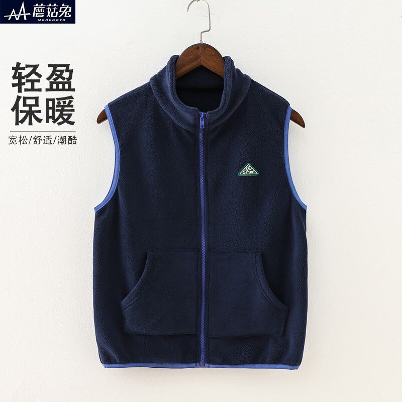 男童马甲春秋薄j款摇粒绒春装青少年胖男孩外穿儿童坎肩宽松加肥